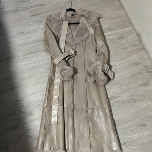 BNWT Bebe Leather and rabbit fur coat
